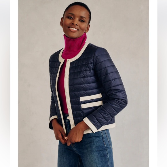 J. McLaughlin Eva Puffer Jacket in Dark Navy Size Large - Picture 4 of 11